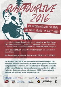 RuhrTourLive 2016 Bewerbungsphase jetzt gestartet!!!